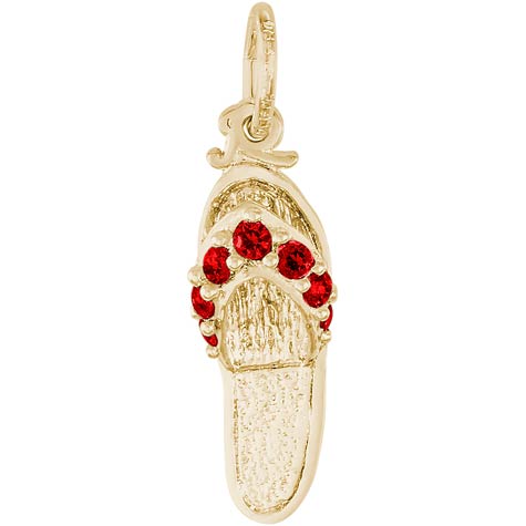 14k Gold Sandal Charm July Birthstone by Rembrandt Charms 14k Gold Sandal Charm July Birthstone by Rembrandt Charms