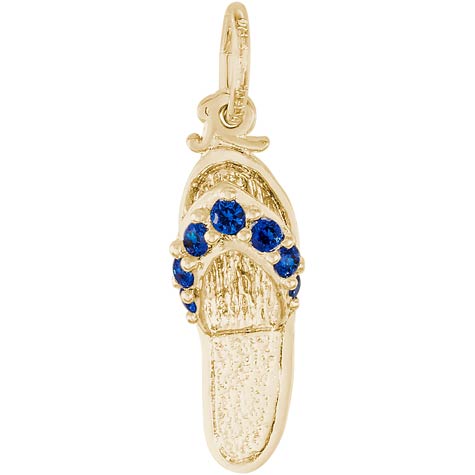 14K Gold Sandal Charm Sept Birthstone by Rembrandt Charms 14K Gold Sandal Charm Sept Birthstone by Rembrandt Charms