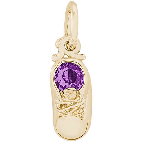 10k Gold 02 Feb Baby Shoe Accent Charm by Rembrandt Charms 10k Gold 02 Feb Baby Shoe Accent Charm by Rembrandt Charms