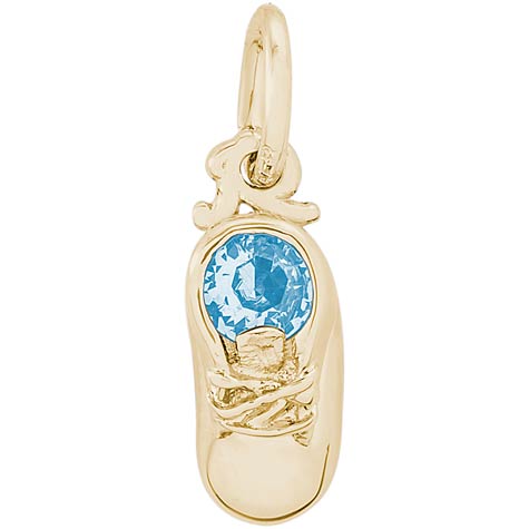 Gold Plate 03 Mar Baby Shoe Accent Charm by Rembrandt Charms Gold Plate 03 Mar Baby Shoe Accent Charm by Rembrandt Charms