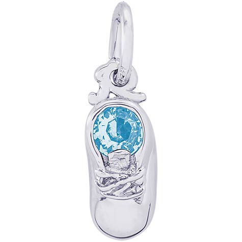 Sterling Silver 03 Mar Baby Shoe Accent Charm by Rembrandt Charms Sterling Silver 03 Mar Baby Shoe Accent Charm by Rembrandt Charms