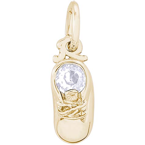 14k Gold 04 Apr Baby Shoe Accent Charm by Rembrandt Charms 14k Gold 04 Apr Baby Shoe Accent Charm by Rembrandt Charms