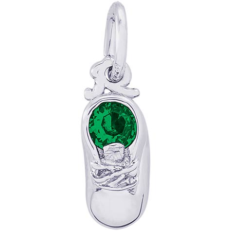Sterling Silver 05 May Baby Shoe Accent Charm by Rembrandt Charms Sterling Silver 05 May Baby Shoe Accent Charm by Rembrandt Charms