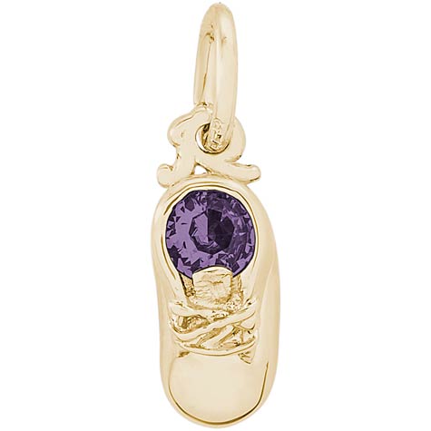 Gold Plate 06 Jun Baby Shoe Accent Charm by Rembrandt Charms Gold Plate 06 Jun Baby Shoe Accent Charm by Rembrandt Charms