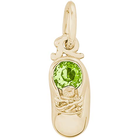 10k Gold 08 Aug Baby Shoe Accent Charm by Rembrandt Charms 10k Gold 08 Aug Baby Shoe Accent Charm by Rembrandt Charms