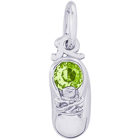 14k White Gold 08 Aug Baby Shoe Accent Charm by Rembrandt Charms 14k White Gold 08 Aug Baby Shoe Accent Charm by Rembrandt Charms