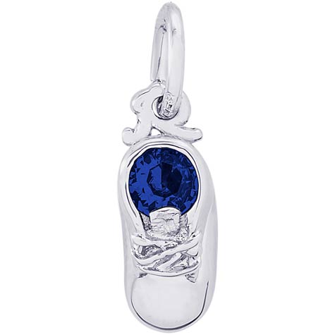 Sterling Silver 09 Sep Baby Shoe Accent Charm by Rembrandt Charms Sterling Silver 09 Sep Baby Shoe Accent Charm by Rembrandt Charms