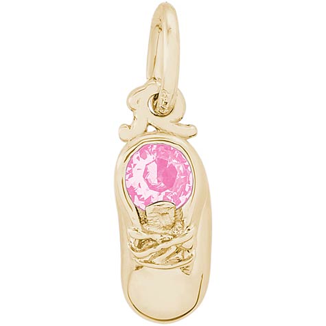 14k Gold 10 Oct Baby Shoe Accent Charm by Rembrandt Charms 14k Gold 10 Oct Baby Shoe Accent Charm by Rembrandt Charms