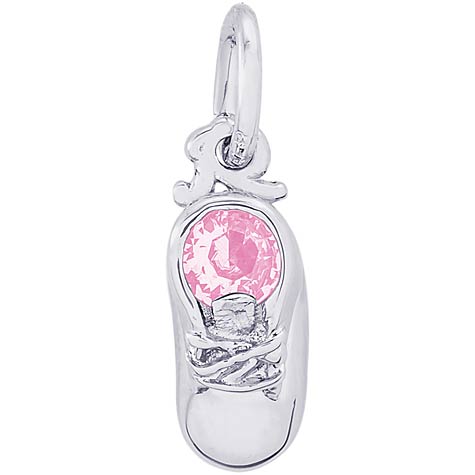 Sterling Silver 10 Oct Baby Shoe Accent Charm by Rembrandt Charms Sterling Silver 10 Oct Baby Shoe Accent Charm by Rembrandt Charms