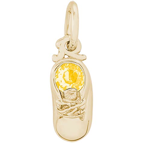 14k Gold 11 Nov Baby Shoe Accent Charm by Rembrandt Charms 14k Gold 11 Nov Baby Shoe Accent Charm by Rembrandt Charms