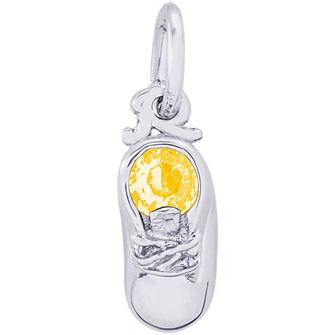 Sterling Silver 11 Nov Baby Shoe Accent Charm by Rembrandt Charms Sterling Silver 11 Nov Baby Shoe Accent Charm by Rembrandt Charms
