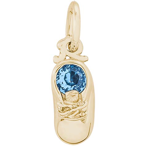 14k Gold 12 Dec Baby Shoe Accent Charm by Rembrandt Charms 14k Gold 12 Dec Baby Shoe Accent Charm by Rembrandt Charms