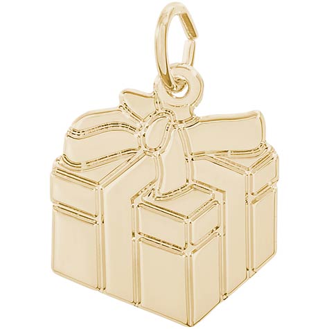 14k Gold Gift Box Charm by Rembrandt Charms 14k Gold Gift Box Charm by Rembrandt Charms