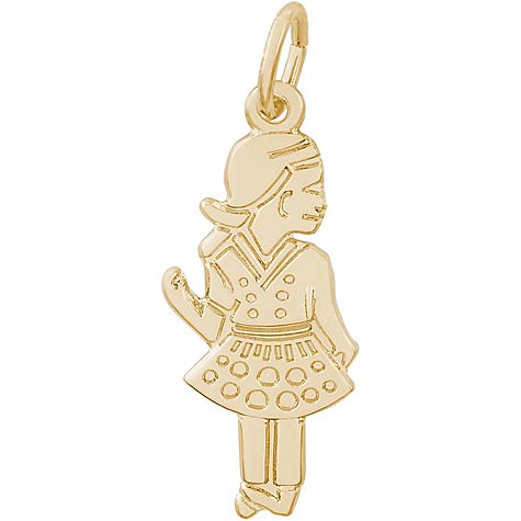 Gold Plated Waving Girl Charm by Rembrandt Charms Gold Plated Waving Girl Charm by Rembrandt Charms