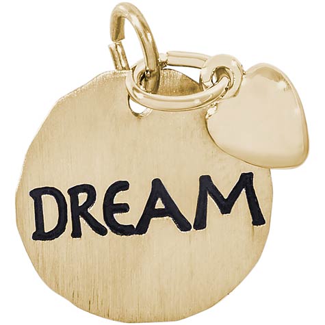 14K Gold Dream Charm Tag with Heart by Rembrandt Charms 14K Gold Dream Charm Tag with Heart by Rembrandt Charms