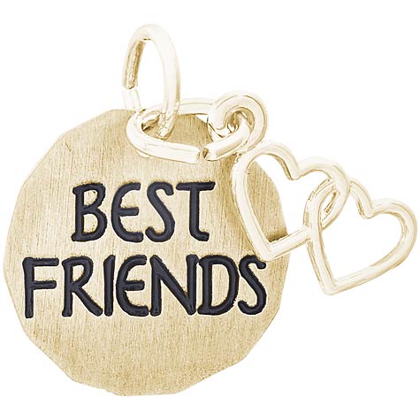 14K Gold Best Friends Charm Tag & Hearts by Rembrandt Charms 14K Gold Best Friends Charm Tag & Hearts by Rembrandt Charms