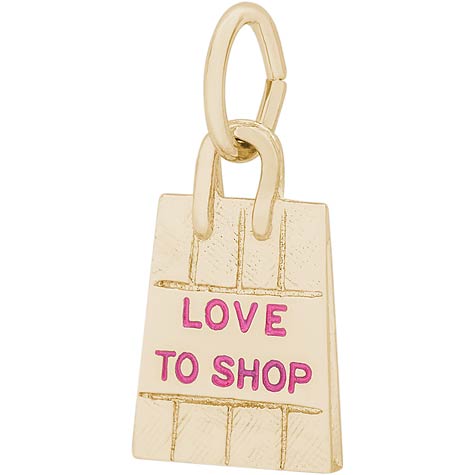 14K Gold Love To Shop Bag Charm by Rembrandt Charms 14K Gold Love To Shop Bag Charm by Rembrandt Charms
