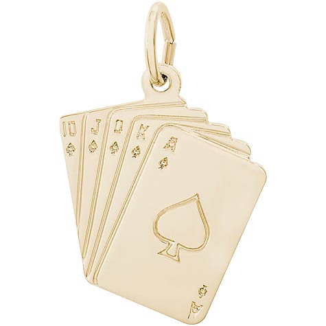 14K Gold Royal Flush Charm by Rembrandt Charms 14K Gold Royal Flush Charm by Rembrandt Charms