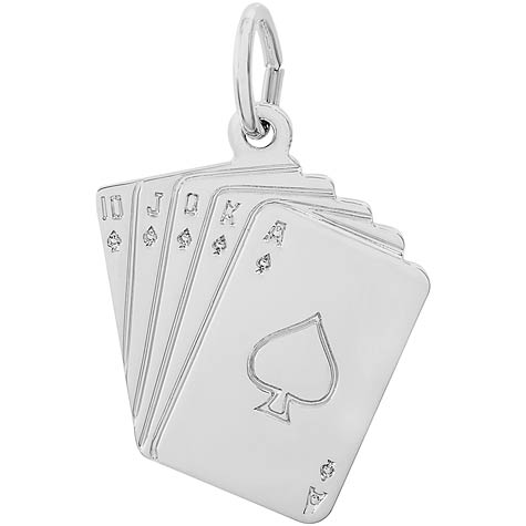 14K White Gold Royal Flush Charm by Rembrandt Charms 14K White Gold Royal Flush Charm by Rembrandt Charms