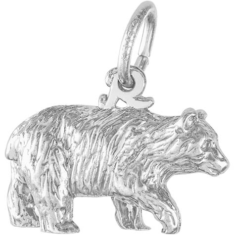 14K White Gold Black Bear Charm by Rembrandt Charms 14K White Gold Black Bear Charm by Rembrandt Charms
