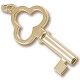 14K Gold Large Scallop Key Charm by Rembrandt Charms 14K Gold Large Scallop Key Charm by Rembrandt Charms