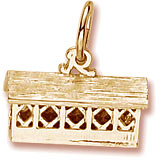 14K Gold Covered Bridge Charm by Rembrandt Charms 14K Gold Covered Bridge Charm by Rembrandt Charms