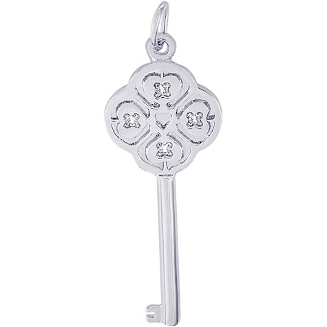 14K White Gold Key to my Heart 04 April by Rembrandt Charms 14K White Gold Key to my Heart 04 April by Rembrandt Charms