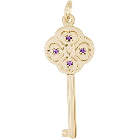 Gold Plate Key to my Heart 02 February by Rembrandt Charms Gold Plate Key to my Heart 02 February by Rembrandt Charms