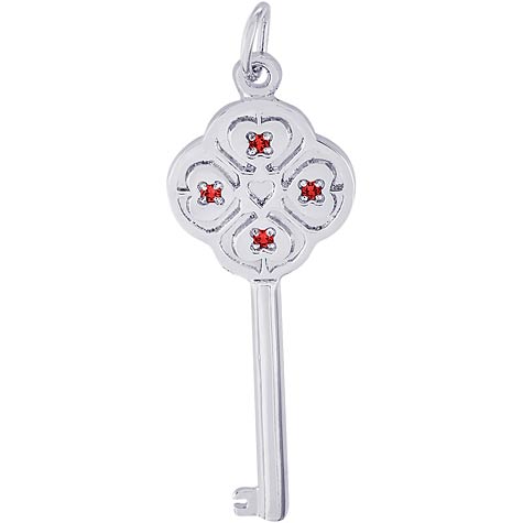 Sterling Silver Key to my Heart 07 July by Rembrandt Charms Sterling Silver Key to my Heart 07 July by Rembrandt Charms