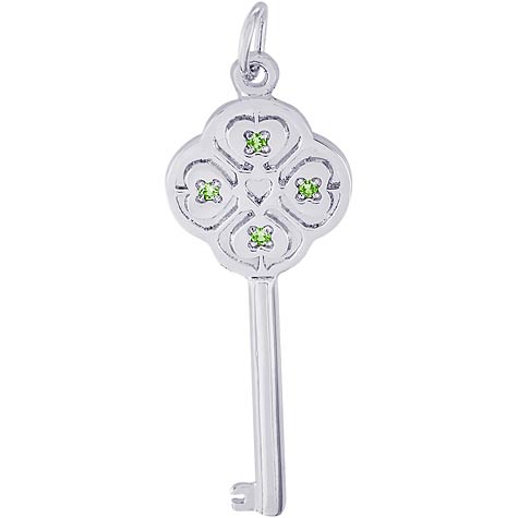 14K White Gold Key to my Heart 08 August by Rembrandt Charms 14K White Gold Key to my Heart 08 August by Rembrandt Charms