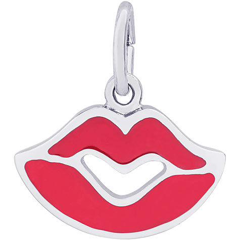 14K White Gold Sealed With A Kiss Charm 14K White Gold Sealed With A Kiss Charm