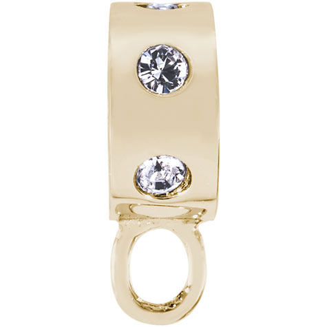 14K Gold White Inlaid Stones CharmDrop by Rembrandt Charms 14K Gold White Inlaid Stones CharmDrop by Rembrandt Charms