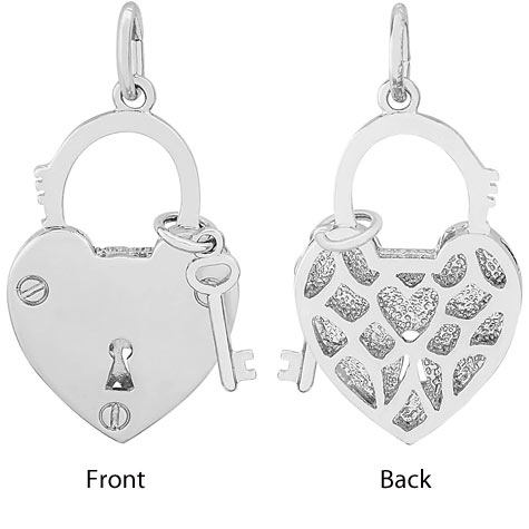 14K White Gold Locked with Love by Rembrandt Charms 14K White Gold Locked with Love by Rembrandt Charms