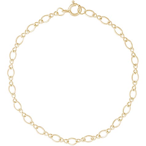 14K Gold Figure Eight 7” Charm Bracelet by Rembrandt Charms 14K Gold Figure Eight 7” Charm Bracelet by Rembrandt Charms
