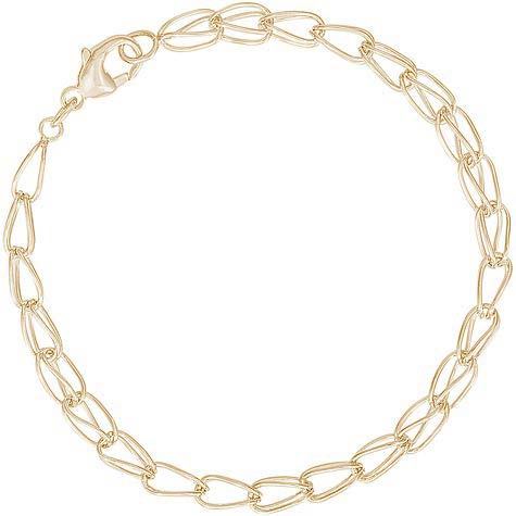 Gold Plate Fancy Link 7” Charm Bracelet by Rembrandt Charms Gold Plate Fancy Link 7” Charm Bracelet by Rembrandt Charms