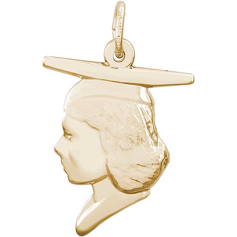 10k Gold Female Graduate Head Charm by Rembrandt Charms 10k Gold Female Graduate Head Charm by Rembrandt Charms