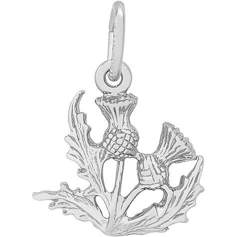 14K White Gold Thistle Charm by Rembrandt Charms 14K White Gold Thistle Charm by Rembrandt Charms