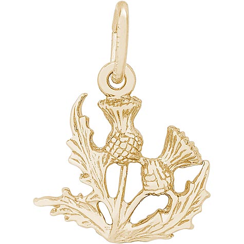 14K Gold Thistle Charm by Rembrandt Charms 14K Gold Thistle Charm by Rembrandt Charms