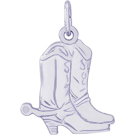 Sterling Silver Flat Cowboy Boots Charm by Rembrandt Charms Sterling Silver Flat Cowboy Boots Charm by Rembrandt Charms