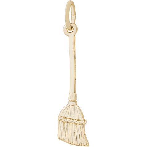 Gold Plate Broom Charm by Rembrandt Charms Gold Plate Broom Charm by Rembrandt Charms