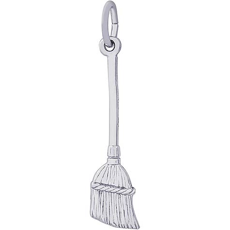 14K White Gold Broom Charm by Rembrandt Charms 14K White Gold Broom Charm by Rembrandt Charms