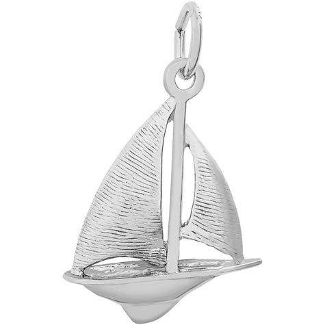 14K White Gold Sloop Sailboat Charm by Rembrandt Charms 14K White Gold Sloop Sailboat Charm by Rembrandt Charms