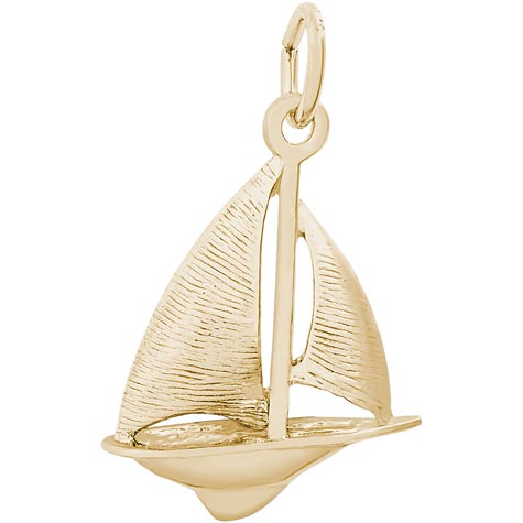 Gold Plate Sloop Sailboat Charm by Rembrandt Charms Gold Plate Sloop Sailboat Charm by Rembrandt Charms