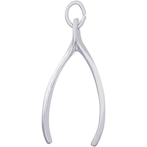 14K White Gold Wishbone Charm by Rembrandt Charms 14K White Gold Wishbone Charm by Rembrandt Charms