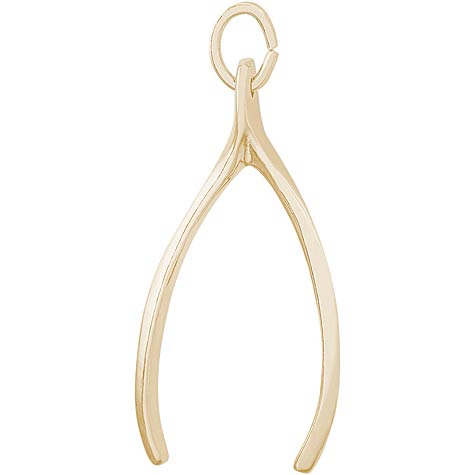Gold Plate Wishbone Charm by Rembrandt Charms Gold Plate Wishbone Charm by Rembrandt Charms