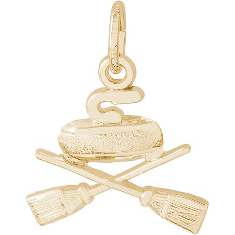 14K Gold Curling Charm by Rembrandt Charms 14K Gold Curling Charm by Rembrandt Charms