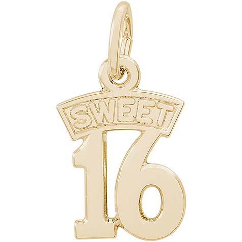 Gold Plate Sweet Sixteen Charm by Rembrandt Charms Gold Plate Sweet Sixteen Charm by Rembrandt Charms