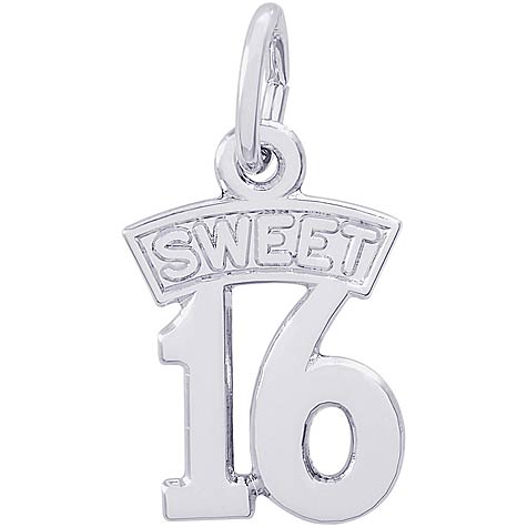 Sterling Silver Sweet Sixteen Charm by Rembrandt Charms Sterling Silver Sweet Sixteen Charm by Rembrandt Charms