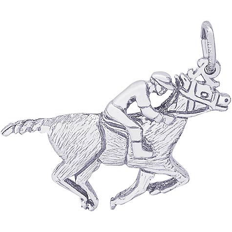 14K White Gold Horse and Jockey Charm by Rembrandt Charms 14K White Gold Horse and Jockey Charm by Rembrandt Charms