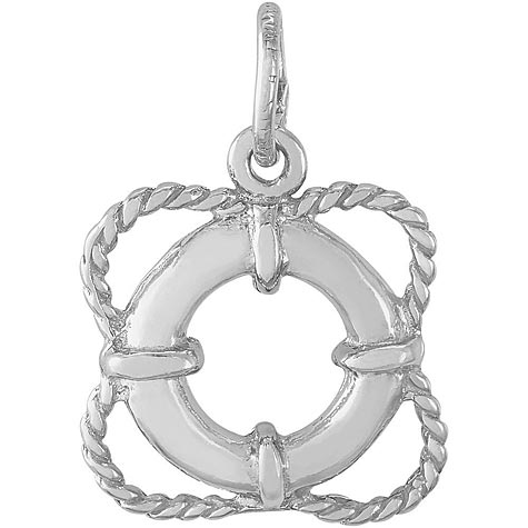 14K White Gold Life Preserver Charm by Rembrandt Charms 14K White Gold Life Preserver Charm by Rembrandt Charms